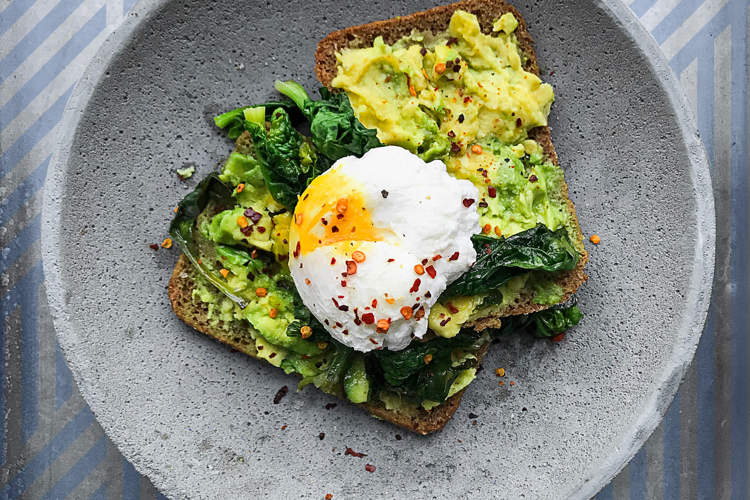 avocado and egg toast on plate