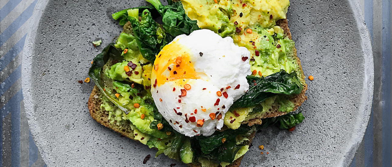 avocado and egg toast on plate